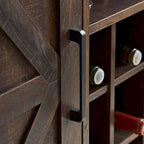 Meuble de rangement pour buffet de style porte de grange avec casier à vin