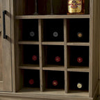 Meuble de rangement pour buffet de style porte de grange avec casier à vin
