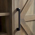 Meuble de rangement pour buffet de style porte de grange avec casier à vin