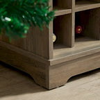 Meuble de rangement pour buffet de style porte de grange avec casier à vin