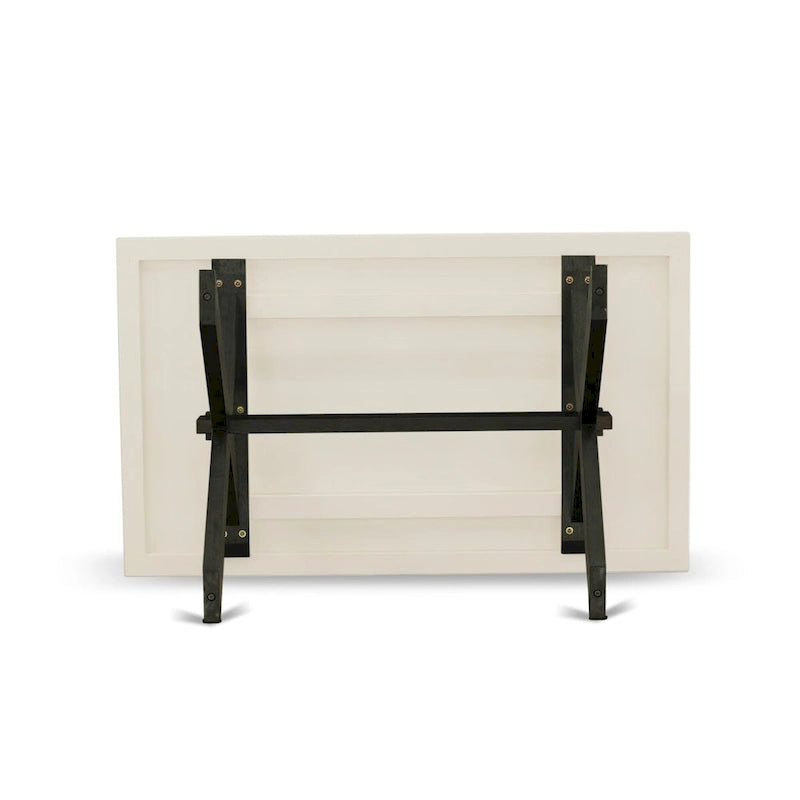 Ensemble de salle à manger East West Furniture – une table de cuisine et des chaises de salle à manger empilables – noir brossé (pièces et options d'assise)