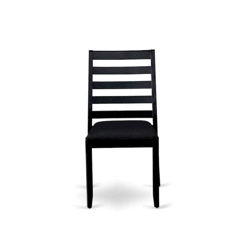 Ensemble de salle à manger East West Furniture – une table de cuisine et des chaises de salle à manger empilables – noir brossé (pièces et options d'assise)