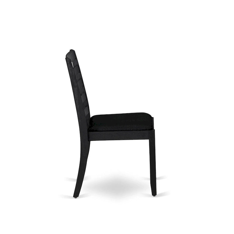 Ensemble de salle à manger East West Furniture – une table de cuisine et des chaises de salle à manger empilables – noir brossé (pièces et options d'assise)