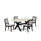 Ensemble de salle à manger East West Furniture – une table de cuisine et des chaises de salle à manger empilables – noir brossé (pièces et options d'assise)