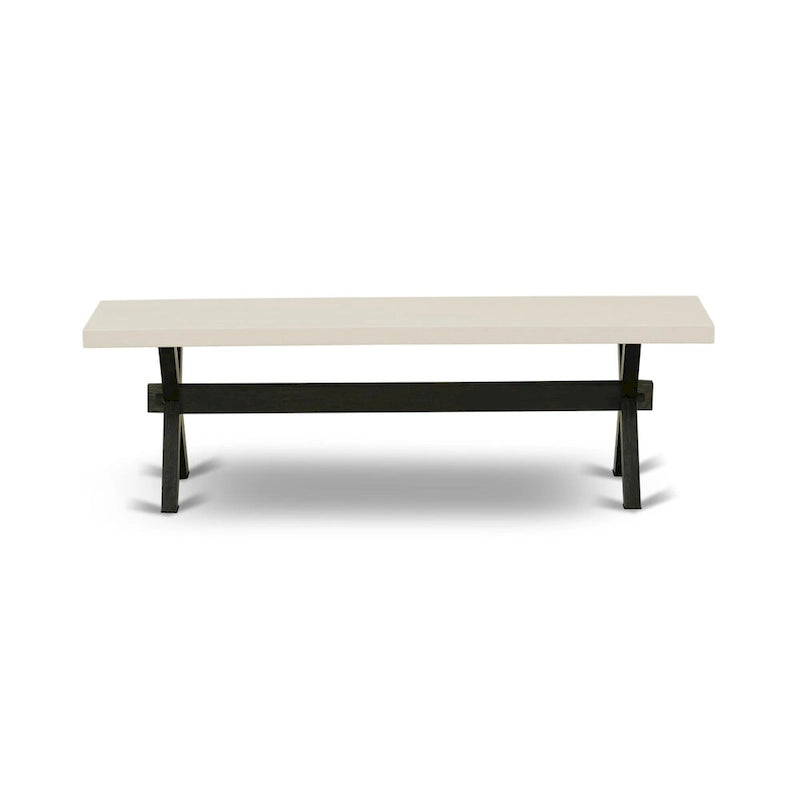 Ensemble de salle à manger East West Furniture – une table de cuisine et des chaises de salle à manger empilables – noir brossé (pièces et options d'assise)