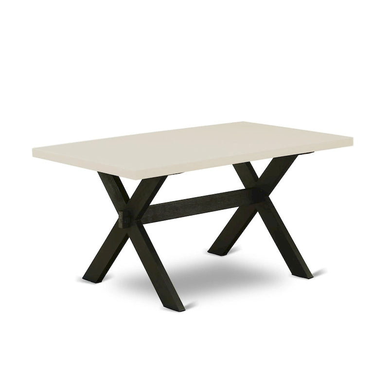 Ensemble de salle à manger East West Furniture – une table de cuisine et des chaises de salle à manger empilables – noir brossé (pièces et options d'assise)