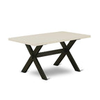 Ensemble de salle à manger East West Furniture – une table de cuisine et des chaises de salle à manger empilables – noir brossé (pièces et options d'assise)