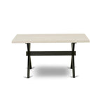 Ensemble de salle à manger East West Furniture – une table de cuisine et des chaises de salle à manger empilables – noir brossé (pièces et options d'assise)