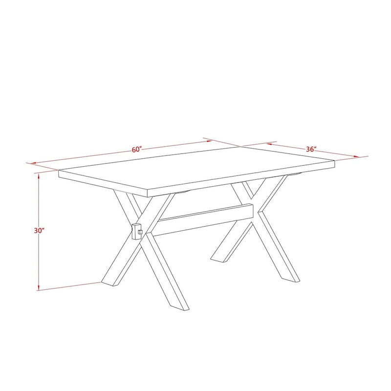Ensemble de salle à manger East West Furniture – une table de cuisine et des chaises de salle à manger empilables – noir brossé (pièces et options d'assise)