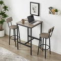 Ensemble de table de bar industrielle Eureka, ensemble de 3 pièces table à manger et tabourets rembourrés en PU, petit ensemble de table de bistrot de hauteur comptoir