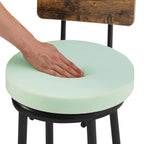 Ensemble de table de bar industrielle Eureka, ensemble de 3 pièces table à manger et tabourets rembourrés en PU, petit ensemble de table de bistrot de hauteur comptoir