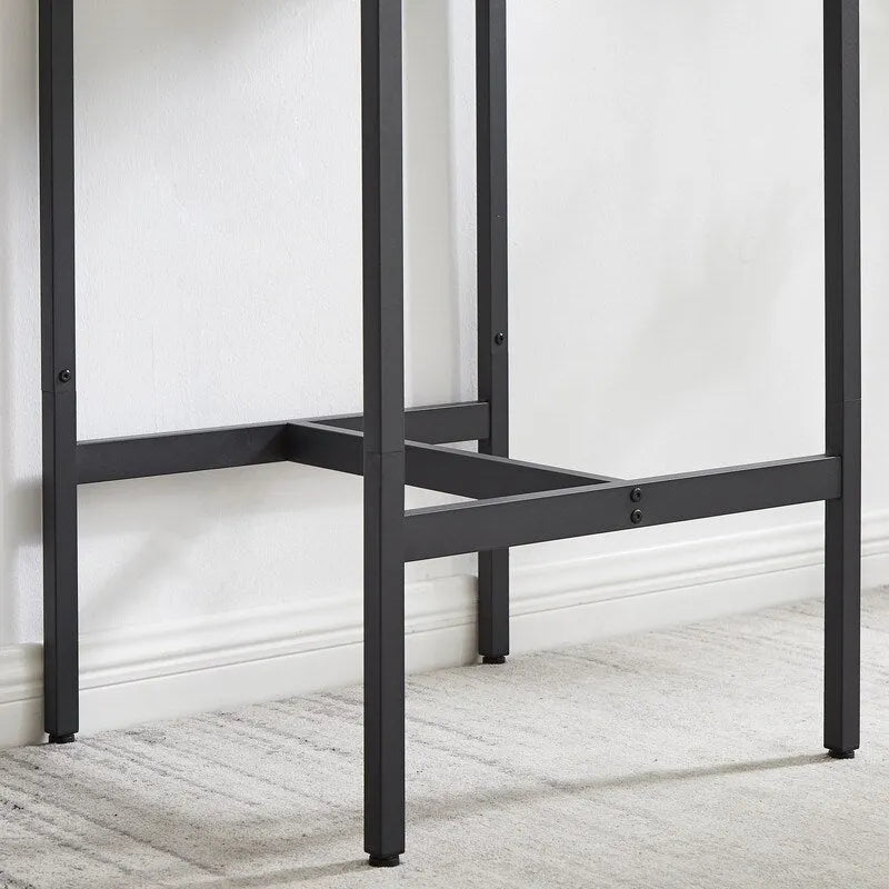 Ensemble de table de bar industrielle Eureka, ensemble de 3 pièces table à manger et tabourets rembourrés en PU, petit ensemble de table de bistrot de hauteur comptoir