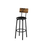 Ensemble de table de bar industrielle Eureka, ensemble de 3 pièces table à manger et tabourets rembourrés en PU, petit ensemble de table de bistrot de hauteur comptoir