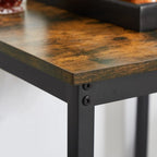 Ensemble de table de bar industrielle Eureka, ensemble de 3 pièces table à manger et tabourets rembourrés en PU, petit ensemble de table de bistrot de hauteur comptoir
