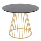 Silver Orchid Table à manger ronde Pugo Canary avec piètement colonne