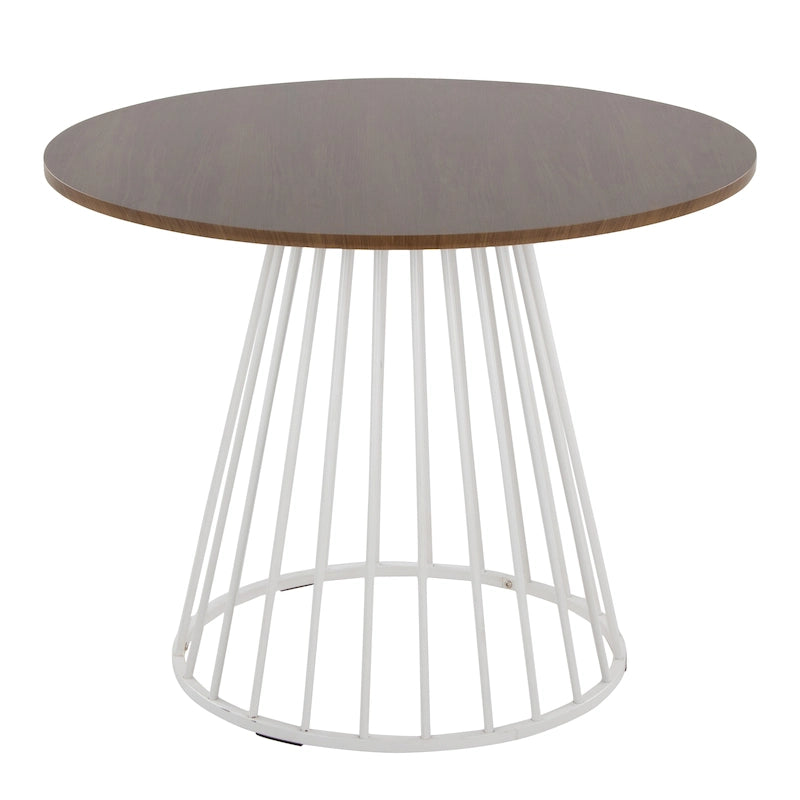 Silver Orchid Table à manger ronde Pugo Canary avec piètement colonne