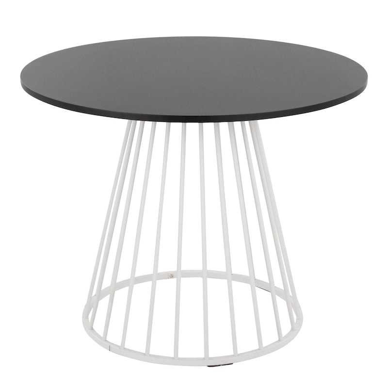 Silver Orchid Table à manger ronde Pugo Canary avec piètement colonne