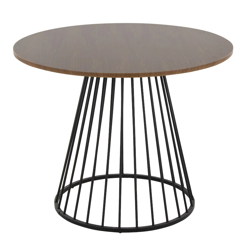 Silver Orchid Table à manger ronde Pugo Canary avec piètement colonne
