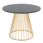 Silver Orchid Table à manger ronde Pugo Canary avec piètement colonne