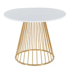 Silver Orchid Table à manger ronde Pugo Canary avec piètement colonne