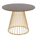 Silver Orchid Table à manger ronde Pugo Canary avec piètement colonne