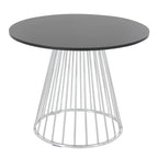 Silver Orchid Table à manger ronde Pugo Canary avec piètement colonne