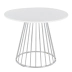 Silver Orchid Table à manger ronde Pugo Canary avec piètement colonne