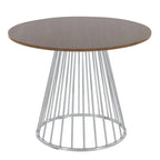 Silver Orchid Table à manger ronde Pugo Canary avec piètement colonne