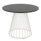 Silver Orchid Table à manger ronde Pugo Canary avec piètement colonne