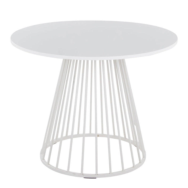 Silver Orchid Table à manger ronde Pugo Canary avec piètement colonne