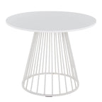 Silver Orchid Table à manger ronde Pugo Canary avec piètement colonne