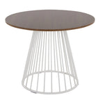 Silver Orchid Table à manger ronde Pugo Canary avec piètement colonne