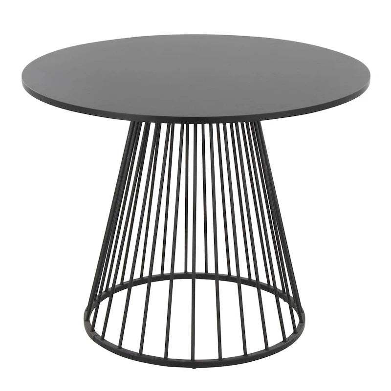 Silver Orchid Table à manger ronde Pugo Canary avec piètement colonne