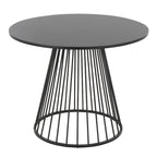 Silver Orchid Table à manger ronde Pugo Canary avec piètement colonne