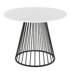 Silver Orchid Table à manger ronde Pugo Canary avec piètement colonne