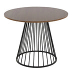Silver Orchid Table à manger ronde Pugo Canary avec piètement colonne