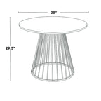 Silver Orchid Table à manger ronde Pugo Canary avec piètement colonne