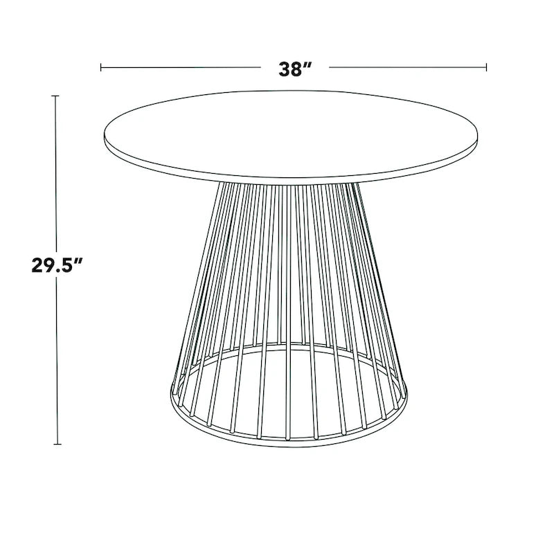 Silver Orchid Table à manger ronde Pugo Canary avec piètement colonne
