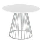 Silver Orchid Table à manger ronde Pugo Canary avec piètement colonne