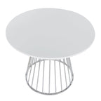 Silver Orchid Table à manger ronde Pugo Canary avec piètement colonne