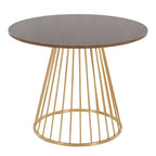 Silver Orchid Table à manger ronde Pugo Canary avec piètement colonne