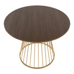 Silver Orchid Table à manger ronde Pugo Canary avec piètement colonne
