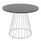 Silver Orchid Table à manger ronde Pugo Canary avec piètement colonne
