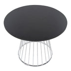 Silver Orchid Table à manger ronde Pugo Canary avec piètement colonne