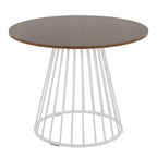 Silver Orchid Table à manger ronde Pugo Canary avec piètement colonne