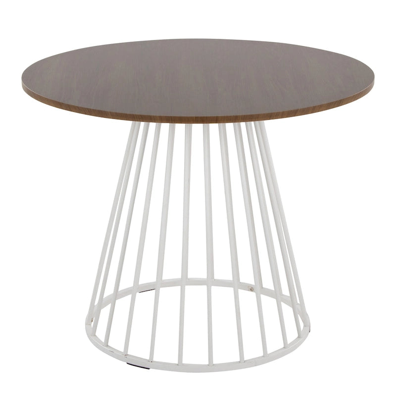 Silver Orchid Table à manger ronde Pugo Canary avec piètement colonne