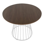 Silver Orchid Table à manger ronde Pugo Canary avec piètement colonne