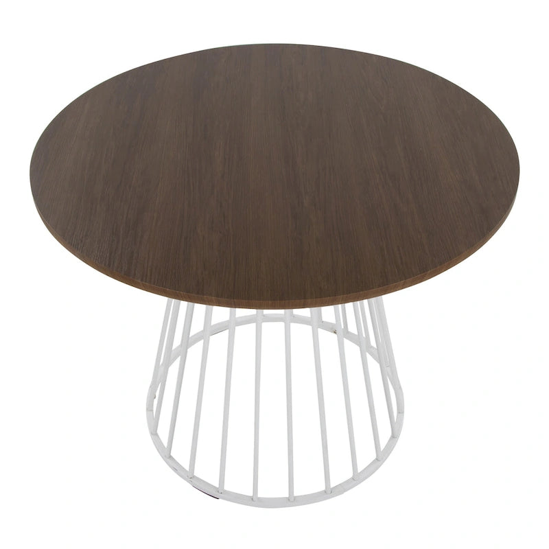 Silver Orchid Table à manger ronde Pugo Canary avec piètement colonne