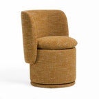 Chaise de salle à manger pivotante Reno Nori 26 po, polyester jaune, bois de peuplier massif