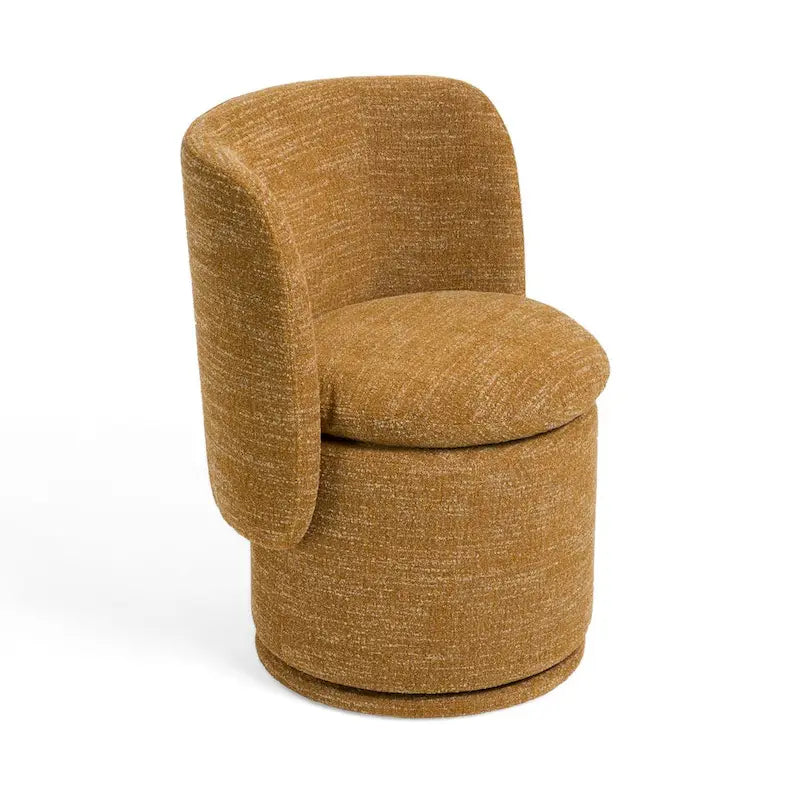 Chaise de salle à manger pivotante Reno Nori 26 po, polyester jaune, bois de peuplier massif